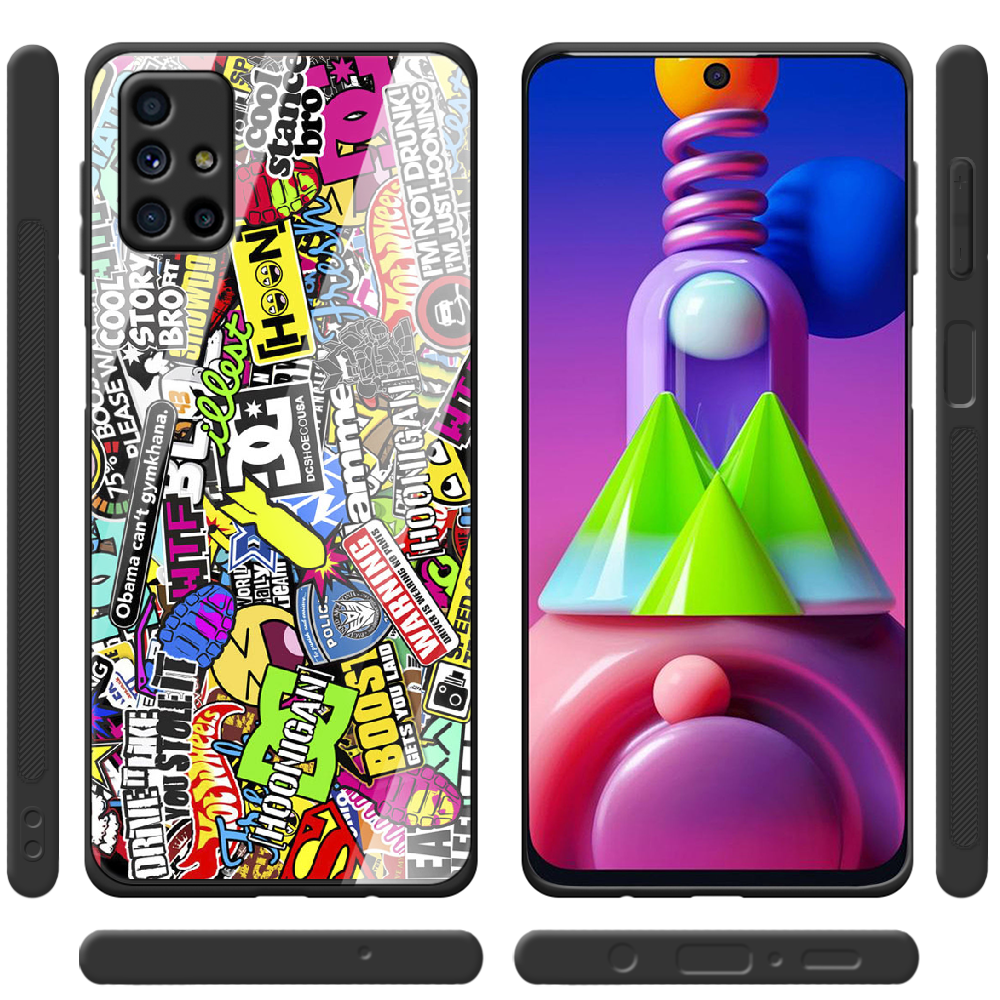 Чохол Boxface Samsung M515 Galaxy M51 Multicolored Inscriptions Чорний силікон зі склом (40937-up880-41436) - фото 2