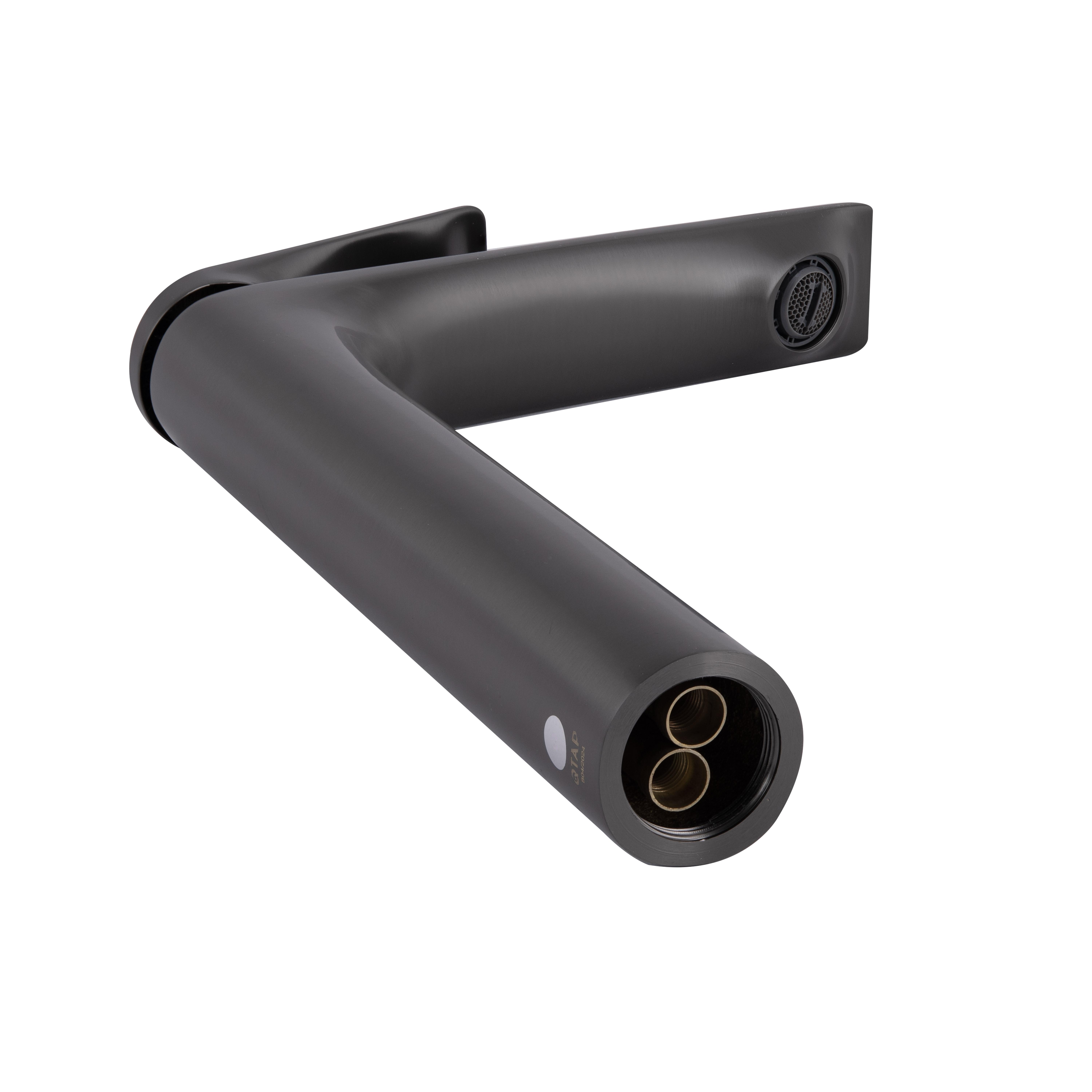 Смеситель для раковины Qtap Vlasta высокий Gunmetal PVD Black (QTVLA269GMB45653)