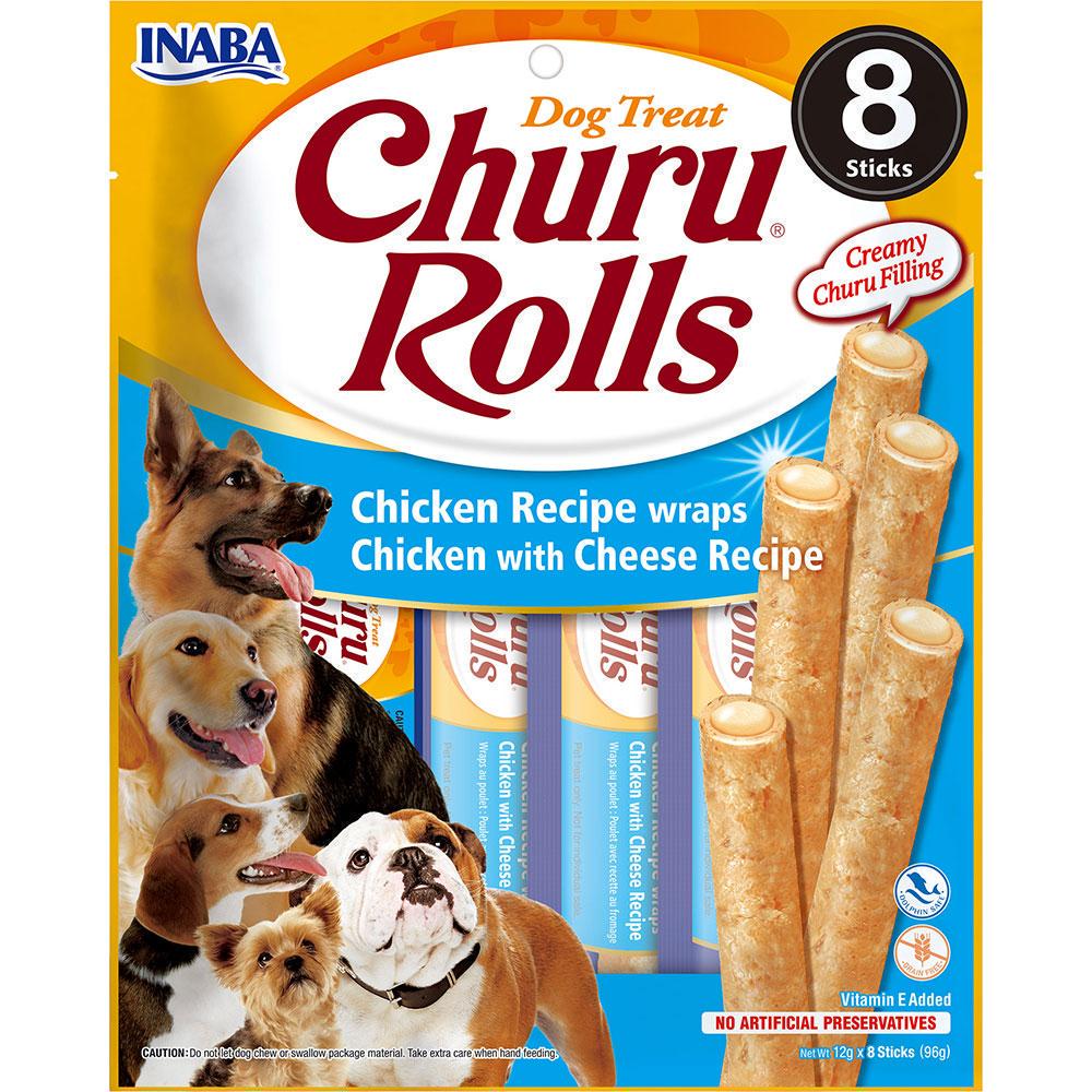 Лакомства для собак INABA Churu Rolls мясные палочки с курицей и сыром 8 шт. 12 г (1924431506)