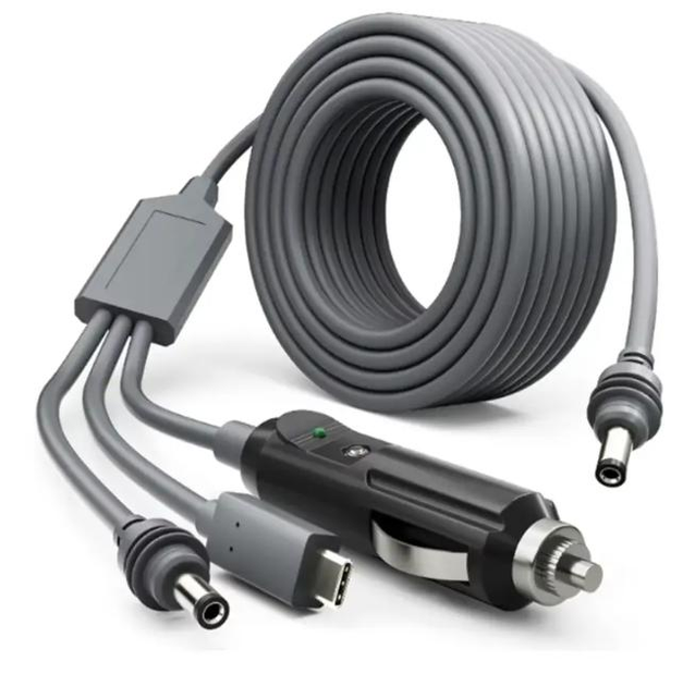 Кабель живлення для Starlink Mini DC + Type-C + автомобільний прикурювач 5 м (18799)