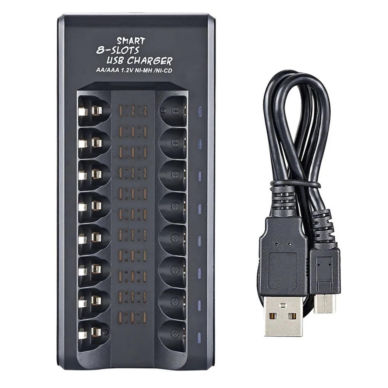 Зарядка USB на 8 акумуляторів AA/AAA (1332736)