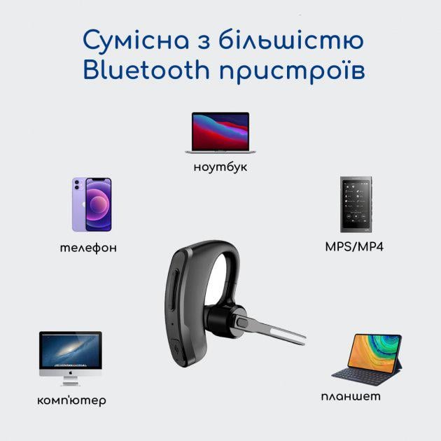 Гарнитура Bluetooth Xicami P8C чорний c активным шумоподавлением (11288523) - фото 4