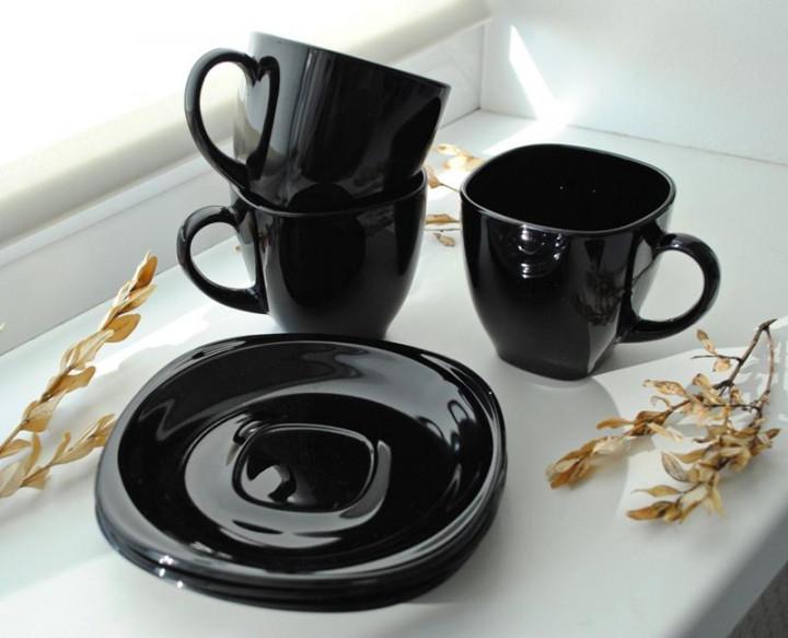 Чайный сервиз Luminarc carine 220 мл 12 пр. Black/White (lum-d2371) - фото 3 Чайный сервиз Luminarc carine 220 мл 12 пр. Black/White (lum-d2371) - фото 3