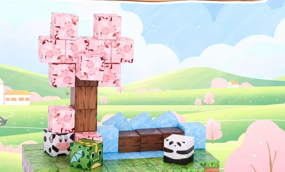 Конструктор магнітний Minecraft Вишневий колір млин 100 шт. (2698844350) - фото 5 Конструктор магнітний Minecraft Вишневий колір млин 100 шт. (2698844350) - фото 5