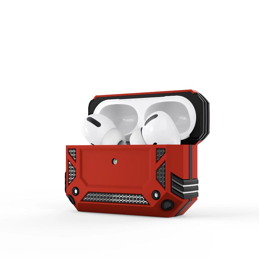 Захисний чохол для навушників Apple AirPods протиударний з карабіном Red - фото 2