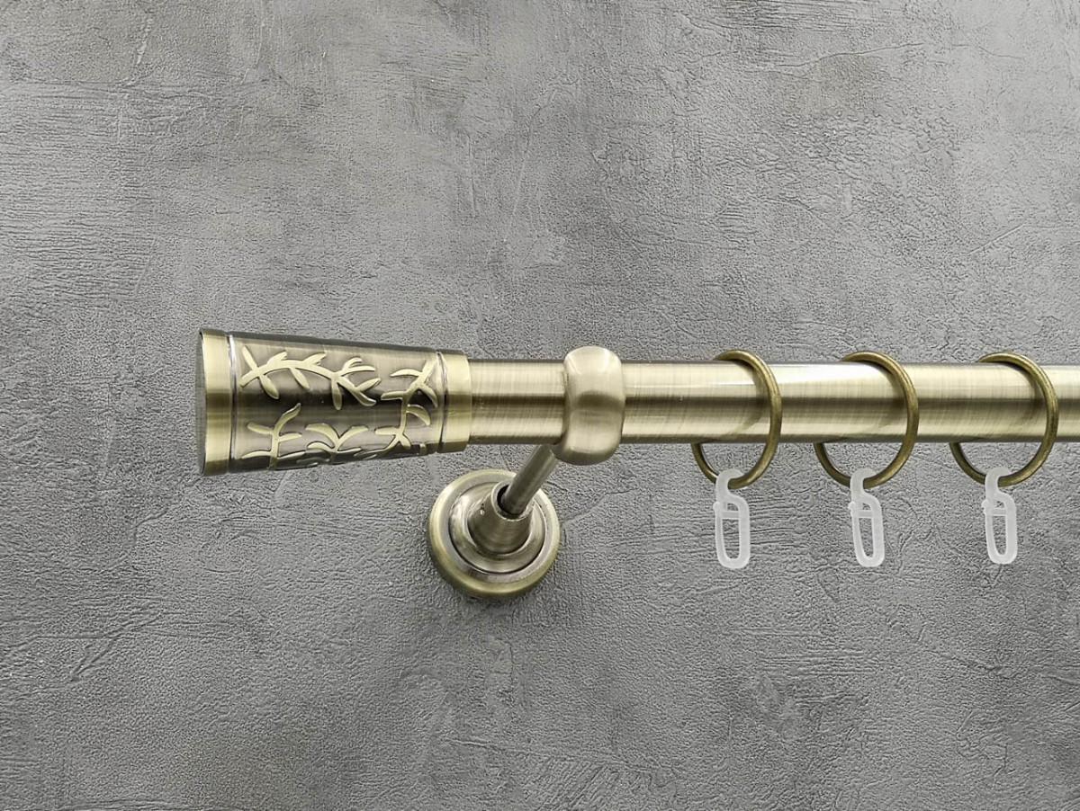 Карниз Quadrum Севілія гладка штанга одинарний відкритий 25 мм 320 см Антик (262043986)