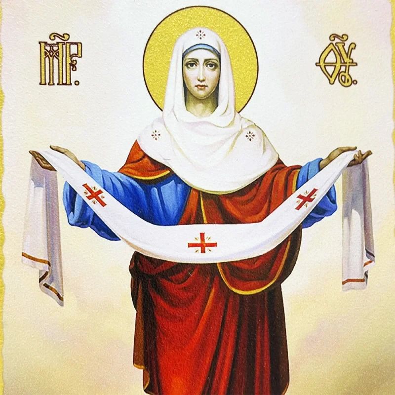 Ікона Свята Богородиця Покрова 21х15 см (4348-21х15) - фото 3 Ікона Свята Богородиця Покрова 21х15 см (4348-21х15) - фото 3