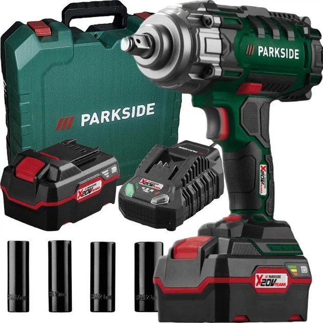 Гайковерт ударный Parkside PASSK 20-Li C4 20 В 400 Нм 4 А/час квадрат 1/2 LED (81364964)