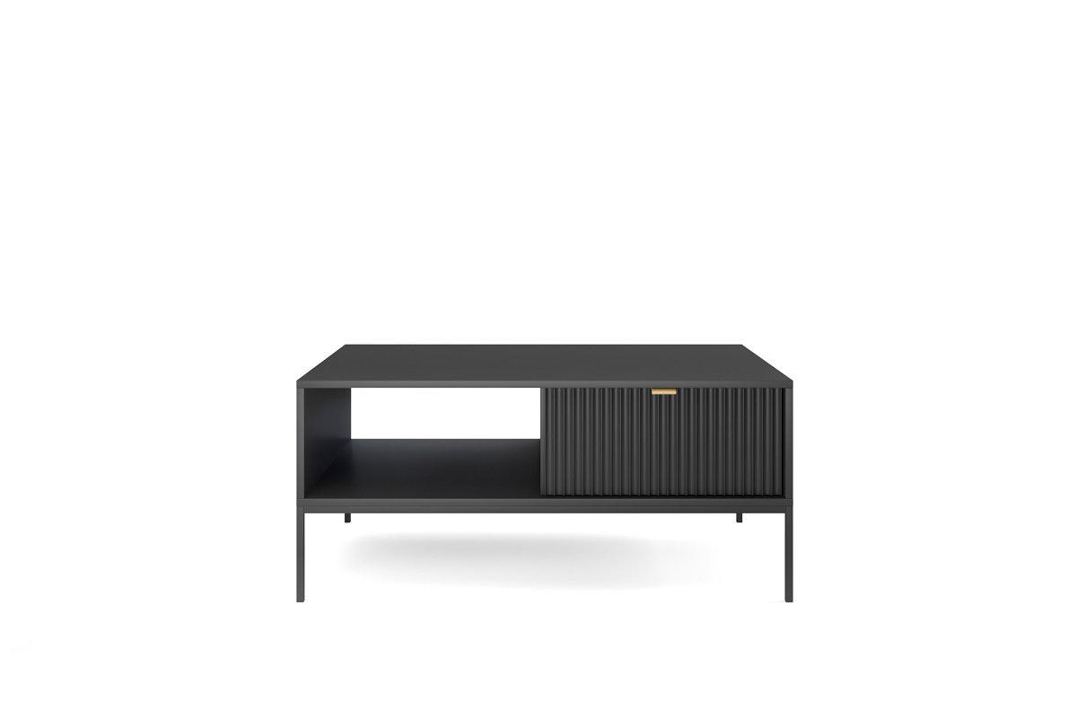 Журнальный столик Perfect Home Nova L104 с двумя ящиками и черными ножками Черный (PFH-091262)