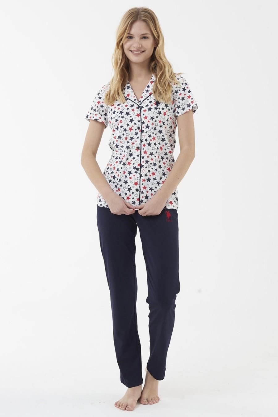 Комплект U.S. Polo ASSN блуза/брюки р. 50/XXL Бежевый/Синий (70576)