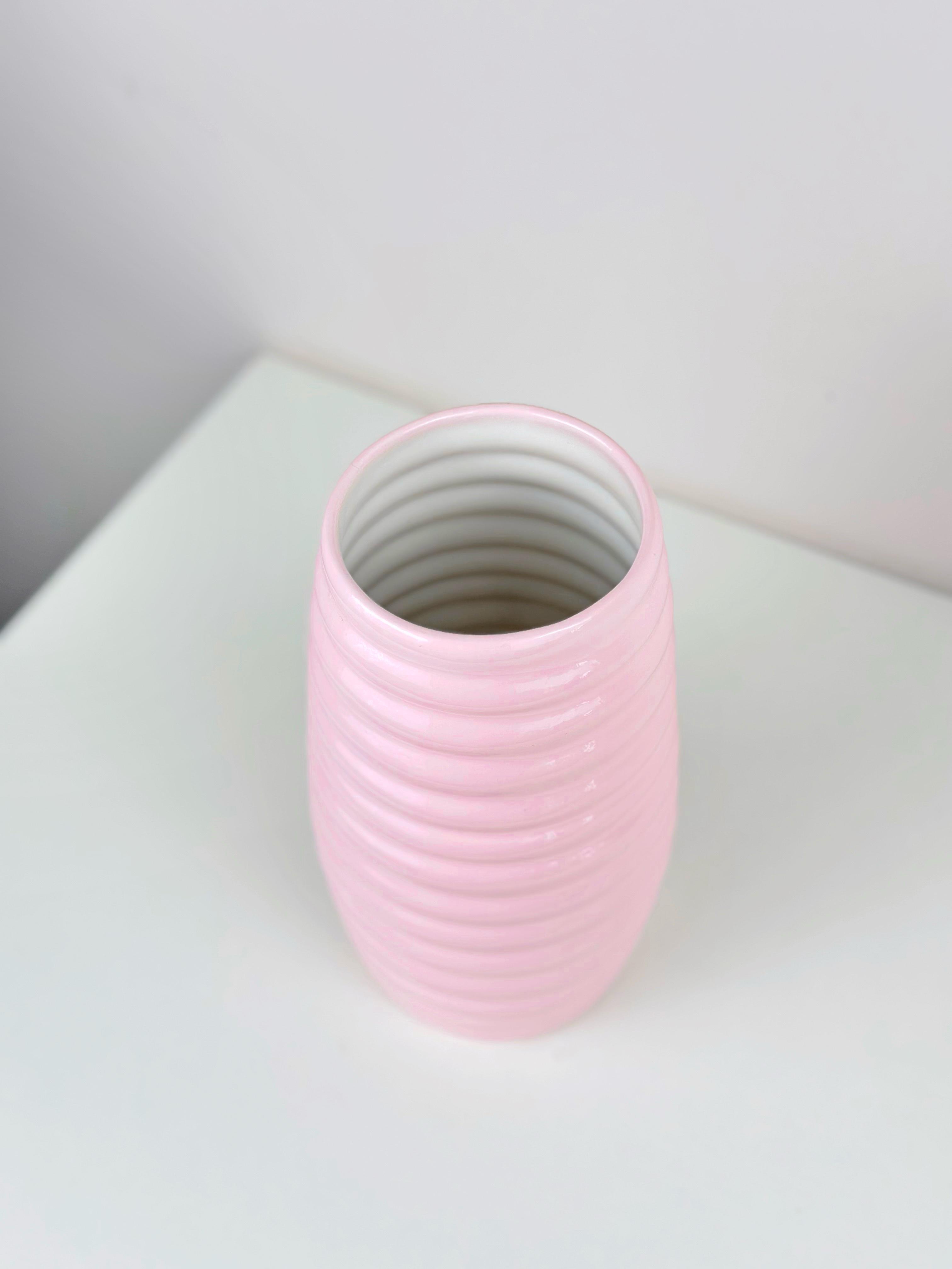 Ваза для квітів та декору глиняна керамічна Вулик 20 см Рожевий (4001-4) - фото 4