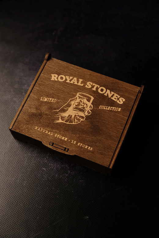 Камни для виски Royal Stones 15 шт. с мешочком и щипцами в деревянной упаковке с сертификатом (19448419) - фото 7