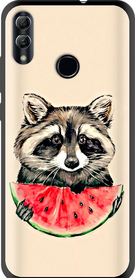 Чехол на Huawei Honor 10 Lite Енотик с арбузом (4605b-1618-42517)