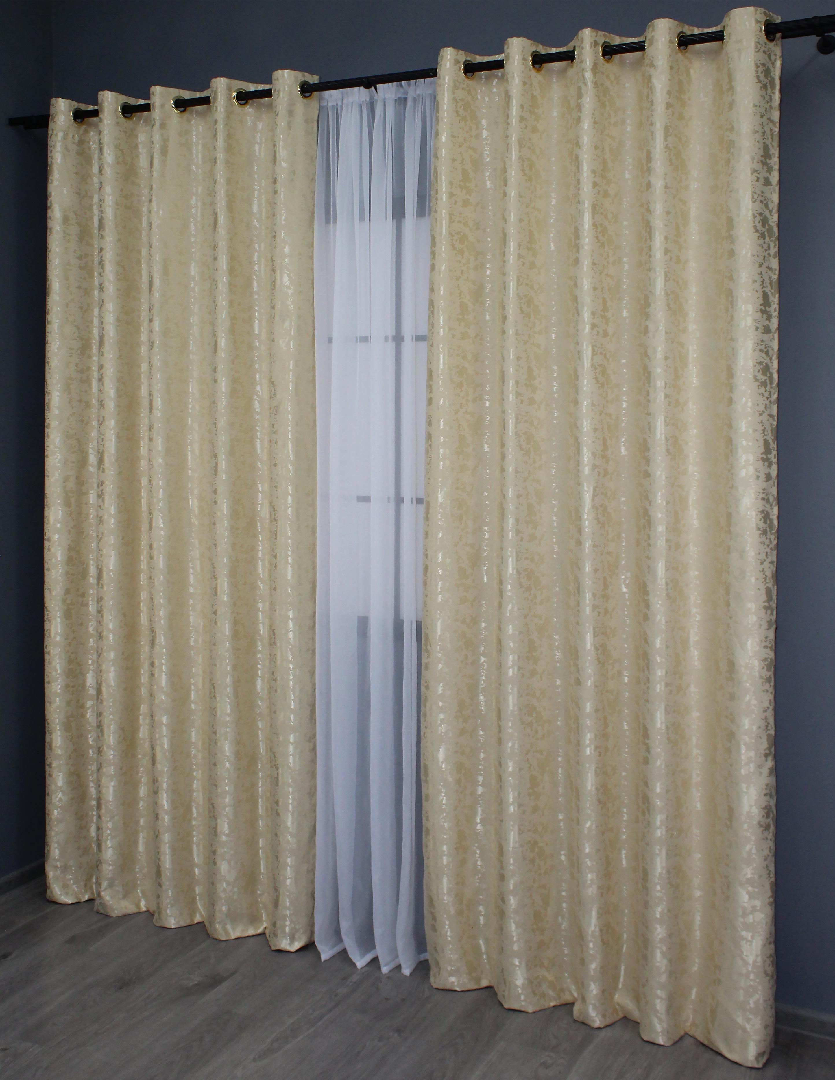 Комплект штор на люверсах VR-Textil Льон мармур Pavliani ХО №1270ш 150х250 см 2 шт. Бежевий (37-0122) - фото 3 Комплект штор на люверсах VR-Textil Льон мармур Pavliani ХО №1270ш 150х250 см 2 шт. Бежевий (37-0122) - фото 3