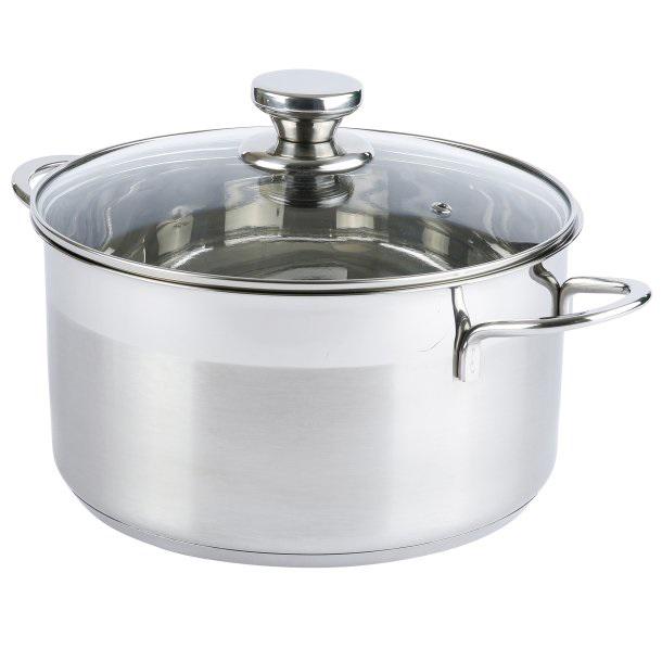 Кастрюля со стеклянной крышкой Axentia Brilliant d 24 см 5,8 л из нержавеющей стали 13 см (135942) - фото 4