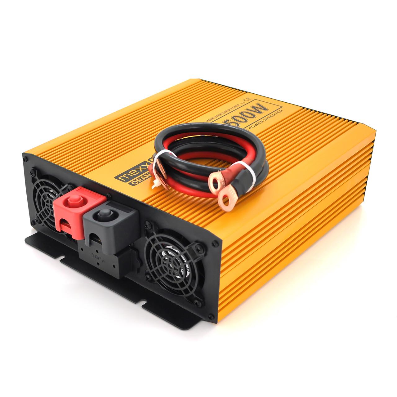 Інвертор напруги Mexxsun MXSPSW-1500 12V/220V 1500W з правільною синусоїдою 2 Shuko клемні дроти Q4 (DR010623) - фото 2