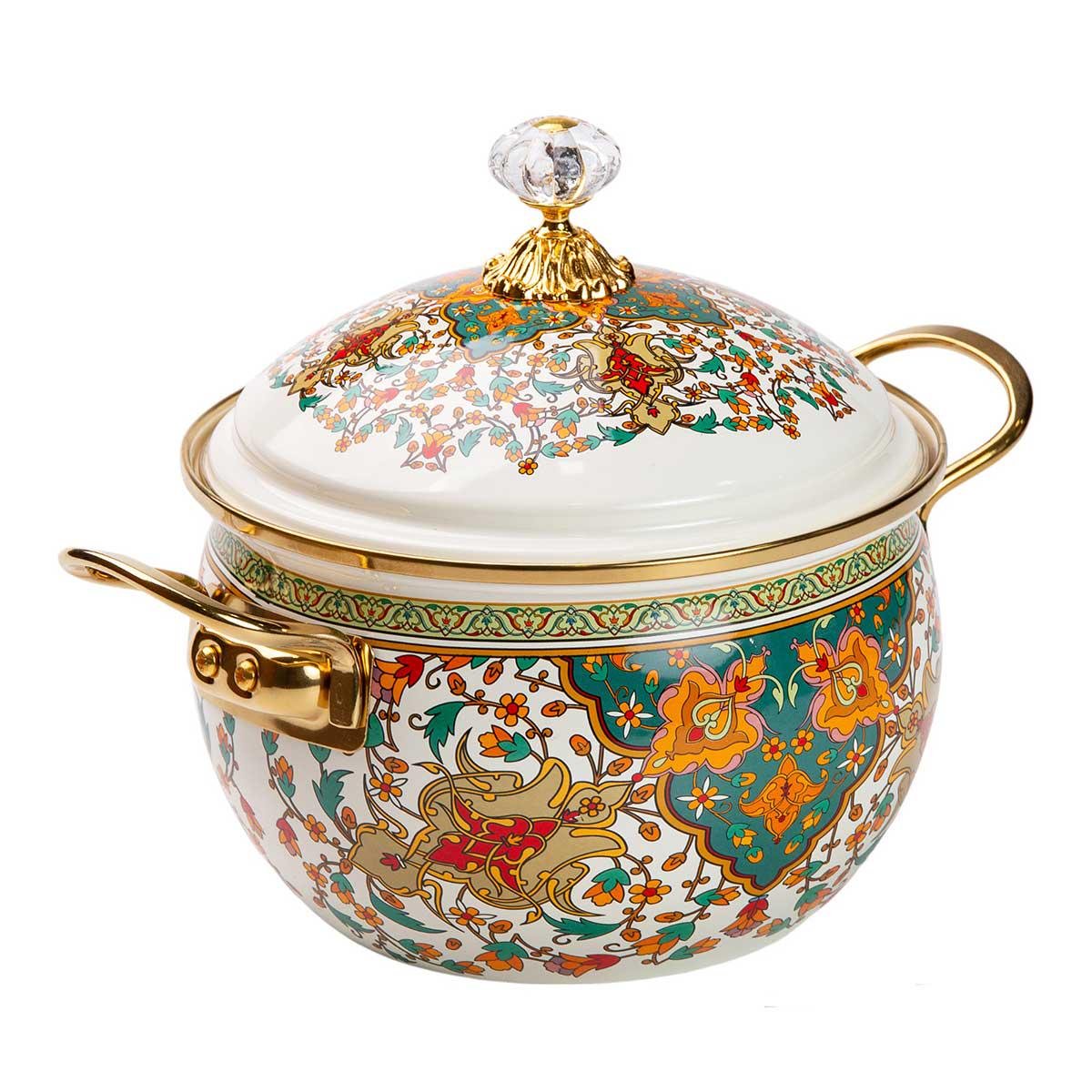 Кастрюля эмалированная в восточном стиле для электрических газовых плит 3 л - фото 2 Кастрюля эмалированная в восточном стиле для электрических газовых плит 3 л - фото 2