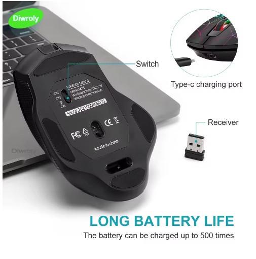 Миша бездротова ігрова з акумулятором та підсвічуванням RGB Black (M35) - фото 3 Миша бездротова ігрова з акумулятором та підсвічуванням RGB Black (M35) - фото 3