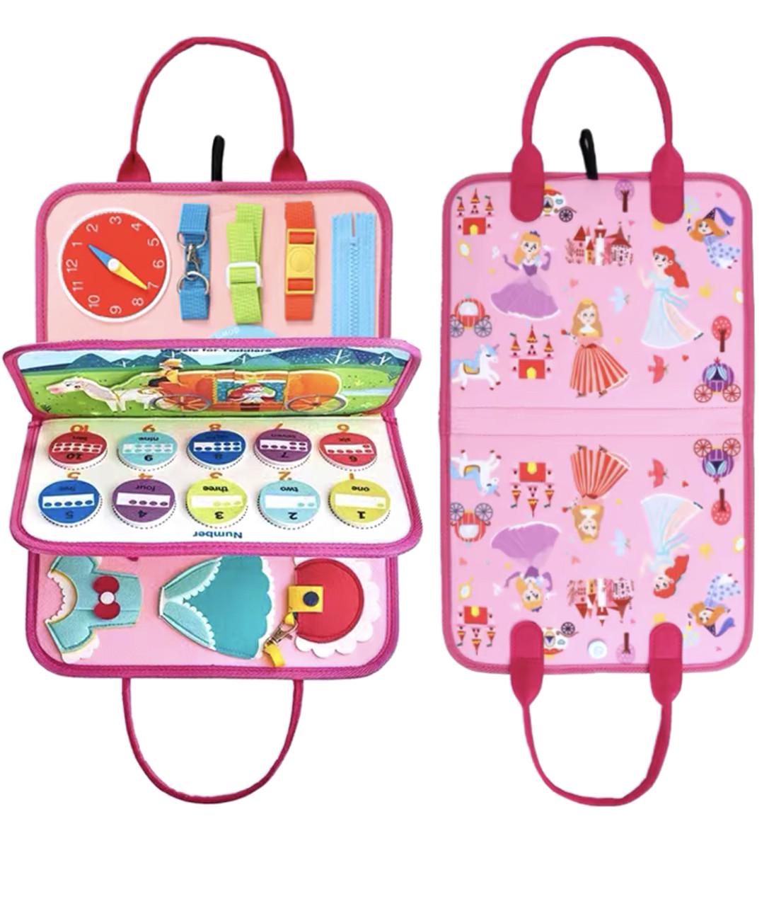 Папка-бизиборд фетровая развивающая игра по методике Монтессори Розовый (2662972817) - фото 6 Папка-бизиборд фетровая развивающая игра по методике Монтессори Розовый (2662972817) - фото 6