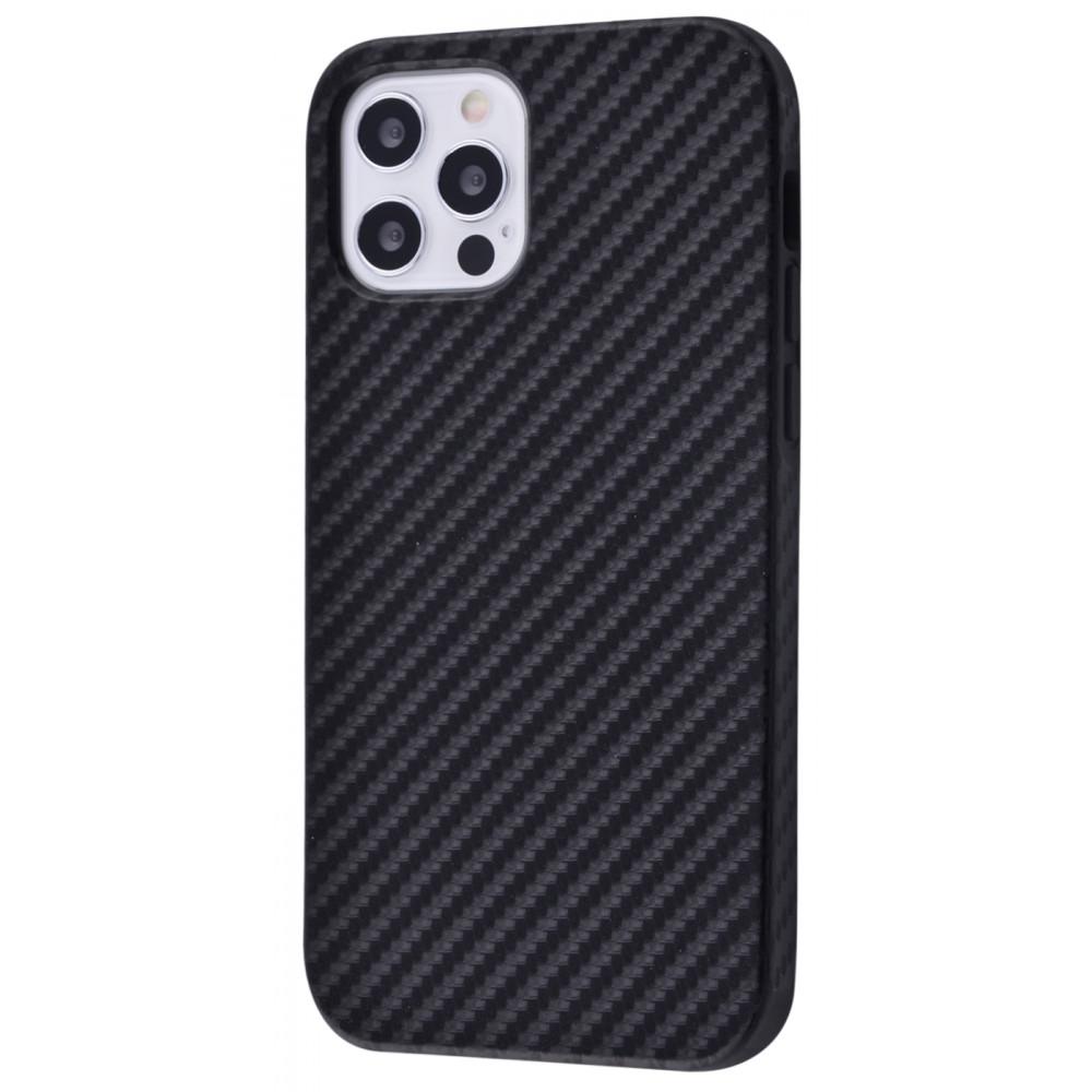 Чехол PRC Накладка Под Кожу Carbon для iPhone 12/12 Pro Black
