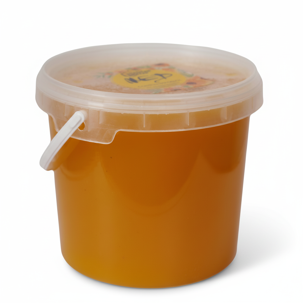 Мед подсолнечный натуральный пчелиный Золотой Нектар в ведре 4,2 кг 3 л