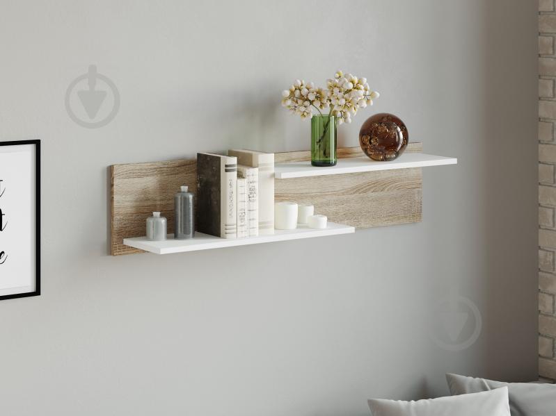 Полка настенная Moreli T-4 Ш1100*В250*Г216 Дуб сонома-Белый