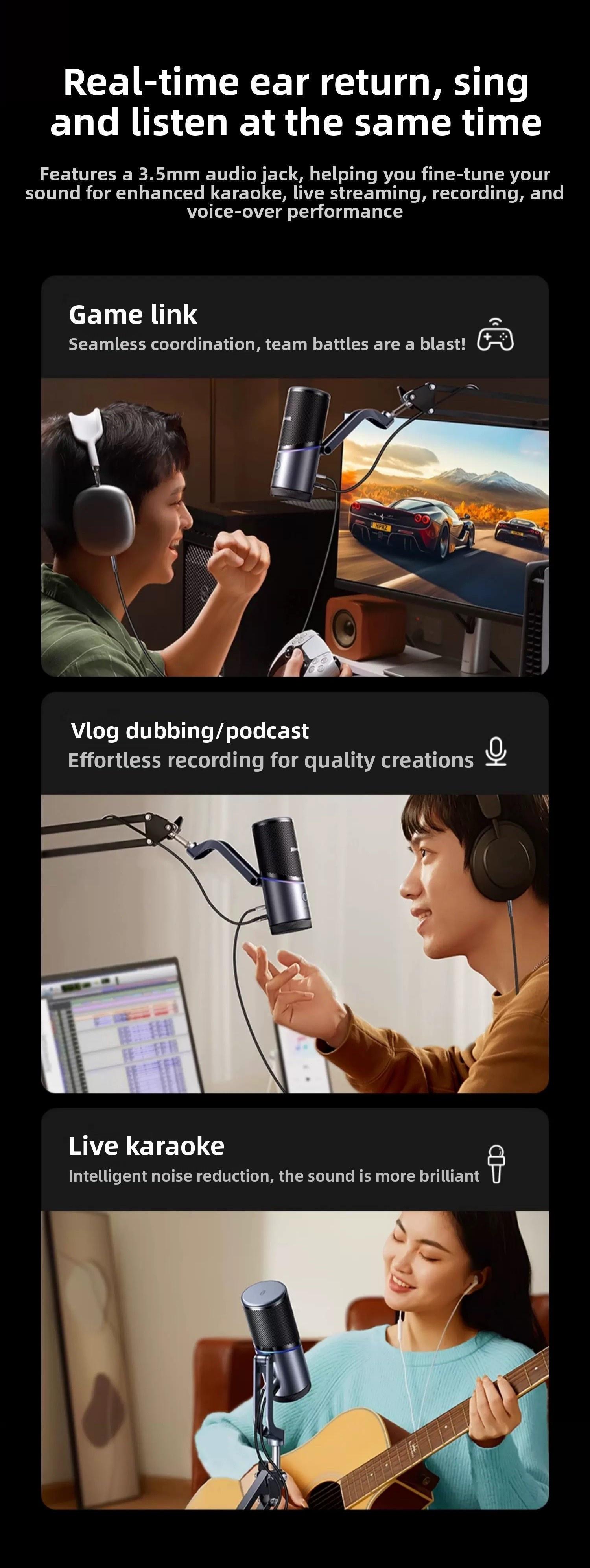 Мікрофон настільний Ugreen 96кГц/24біт 3.5 мм (55729) - фото 16 Мікрофон настільний Ugreen 96кГц/24біт 3.5 мм (55729) - фото 16