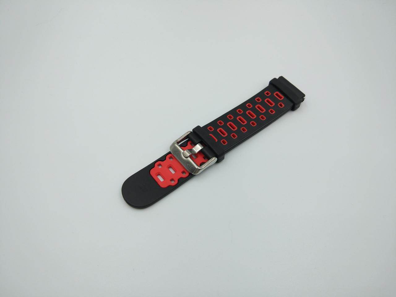 Ремешок для смарт-часов MiJobs Sport силиконовый 20 мм Черный/Черный (1626P) - фото 5