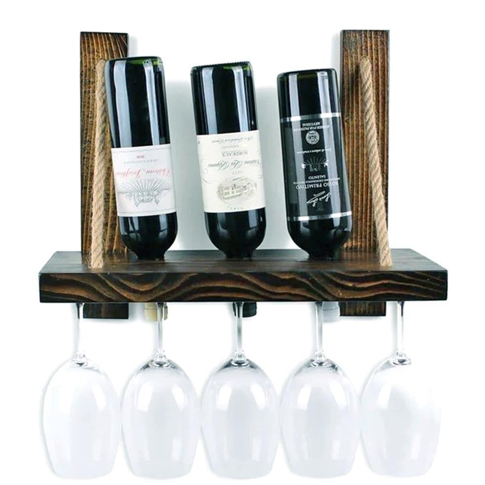 Полка для вина настенная из дерева Тикуго Мустанг (ПНК-007229)