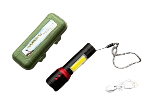 Фонарь аккумуляторный с зумом BL-506 ручной с боковым светом T6+COB zoom (2023260575)