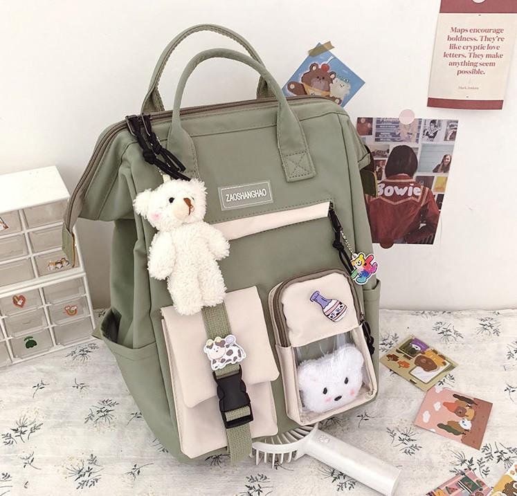 Шкільний рюкзак для дівчинки 5-11 класу в наборі зі значками Education Хакі (964537163) - фото 1 Шкільний рюкзак для дівчинки 5-11 класу в наборі зі значками Education Хакі (964537163) - фото 1