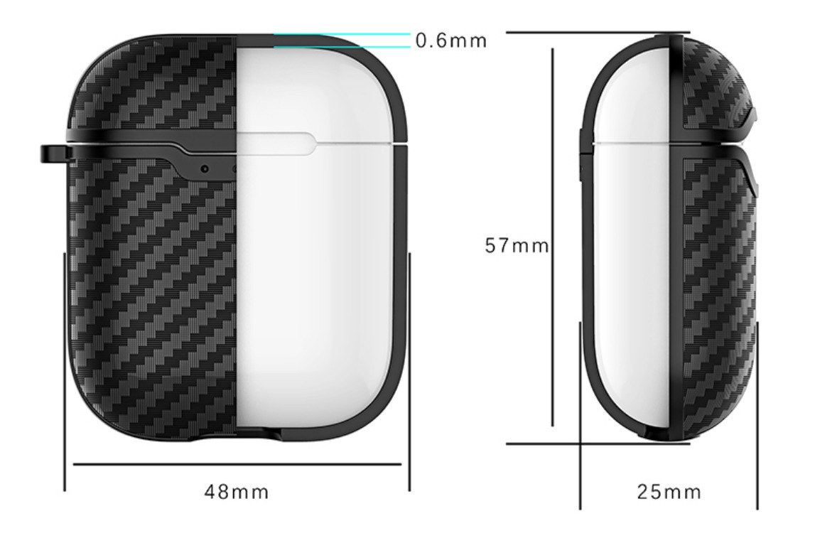 Силиконовый чехол Primo Carbon Fiber для AirPods 2 Black (993676818) - фото 3