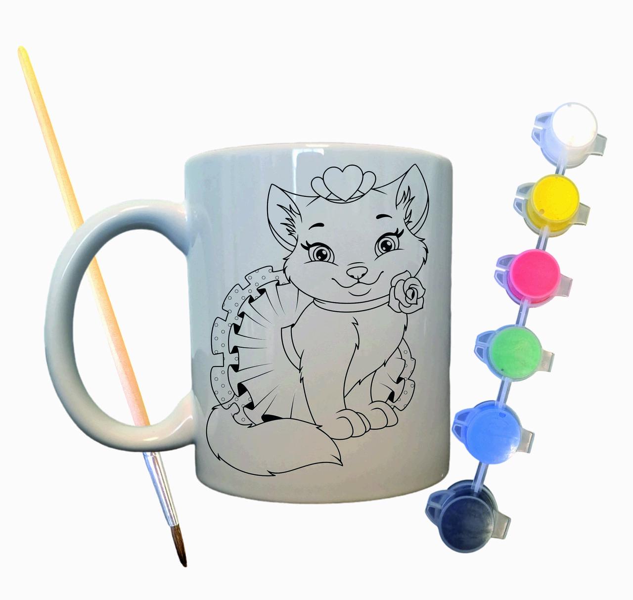 Набор для творчества кружка раскраска Котенок 330 мл Белый (КР0005) - фото 2 Набор для творчества кружка раскраска Котенок 330 мл Белый (КР0005) - фото 2