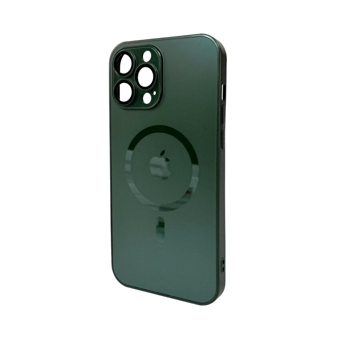 Противоударный чехол для Apple iPhone 13 Pro Max AG Glass Matt Frame Color MagSafe / Cangling Green