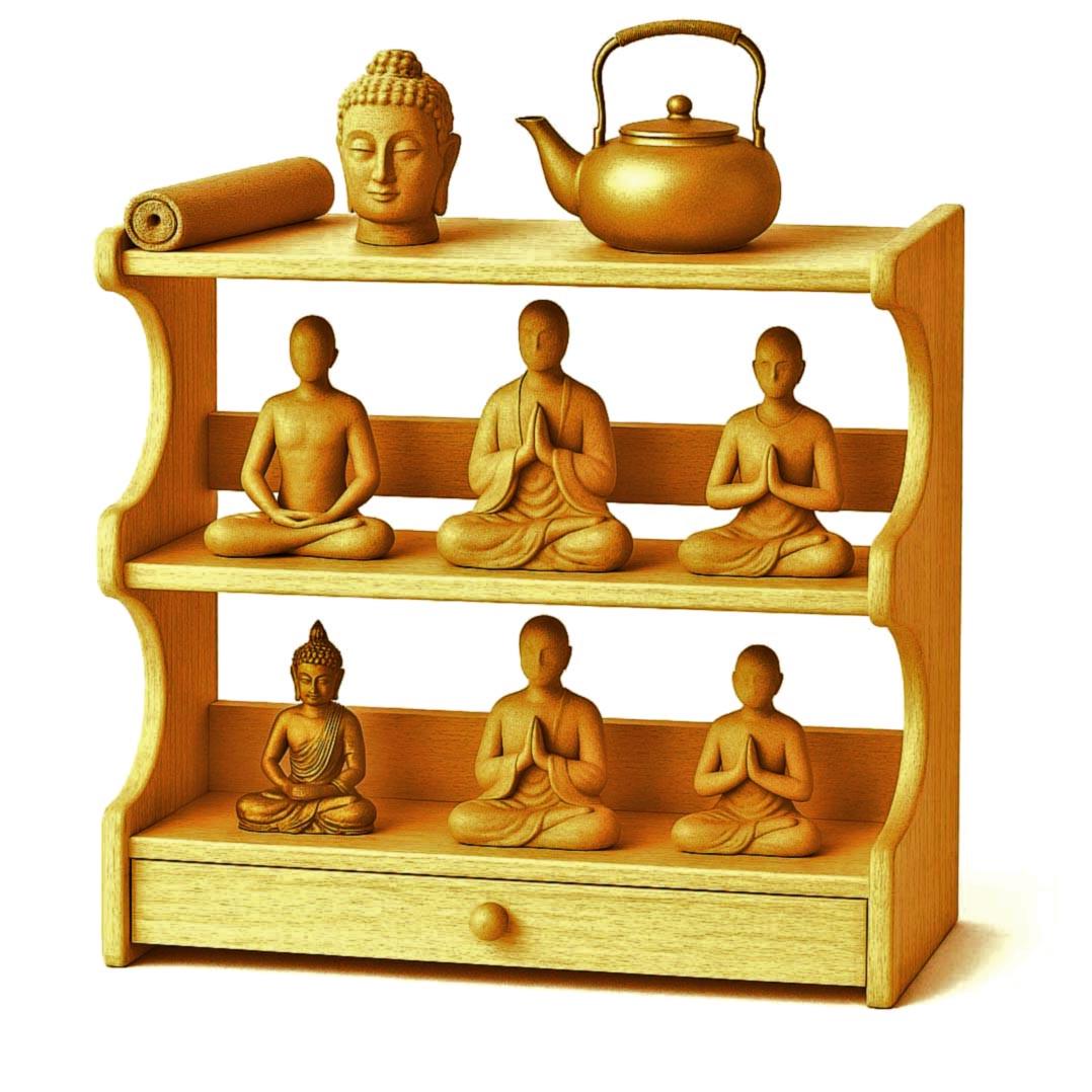 Алтарь для медитации из дерева Гамбали Карри (ЛАТ-012303)