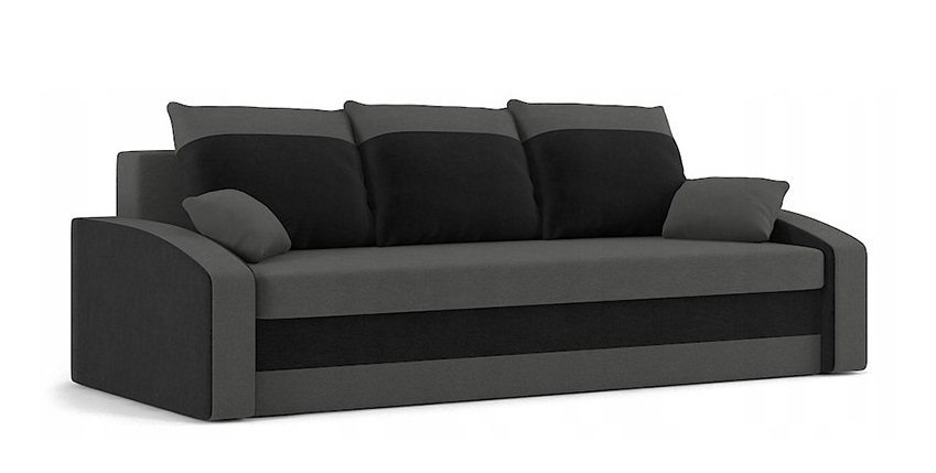 Диван Хелвет 225х90 см Серый/Черный (28118847)