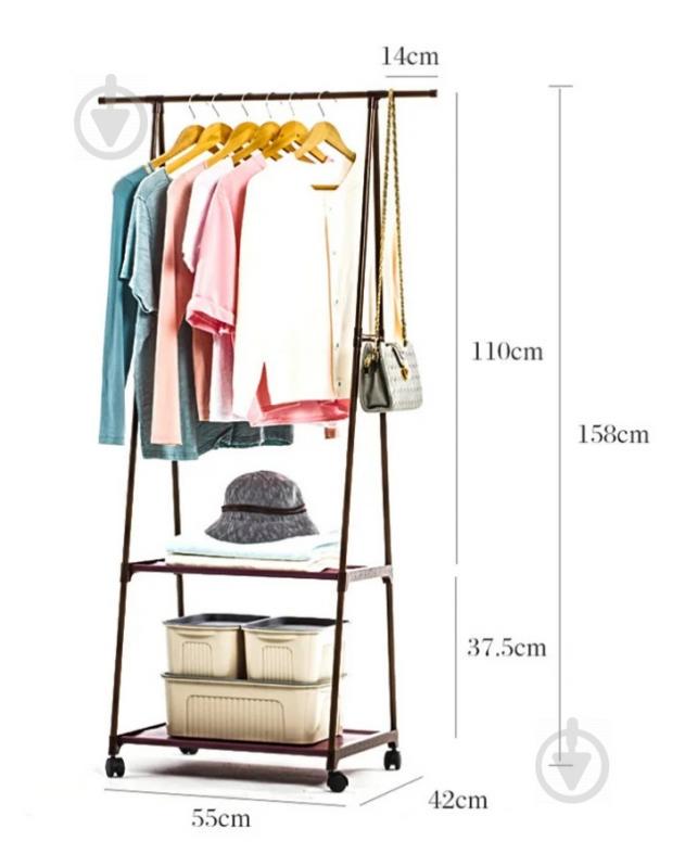 Универсальная напольная вешалка для одежды Coat Rack Черный - фото 2