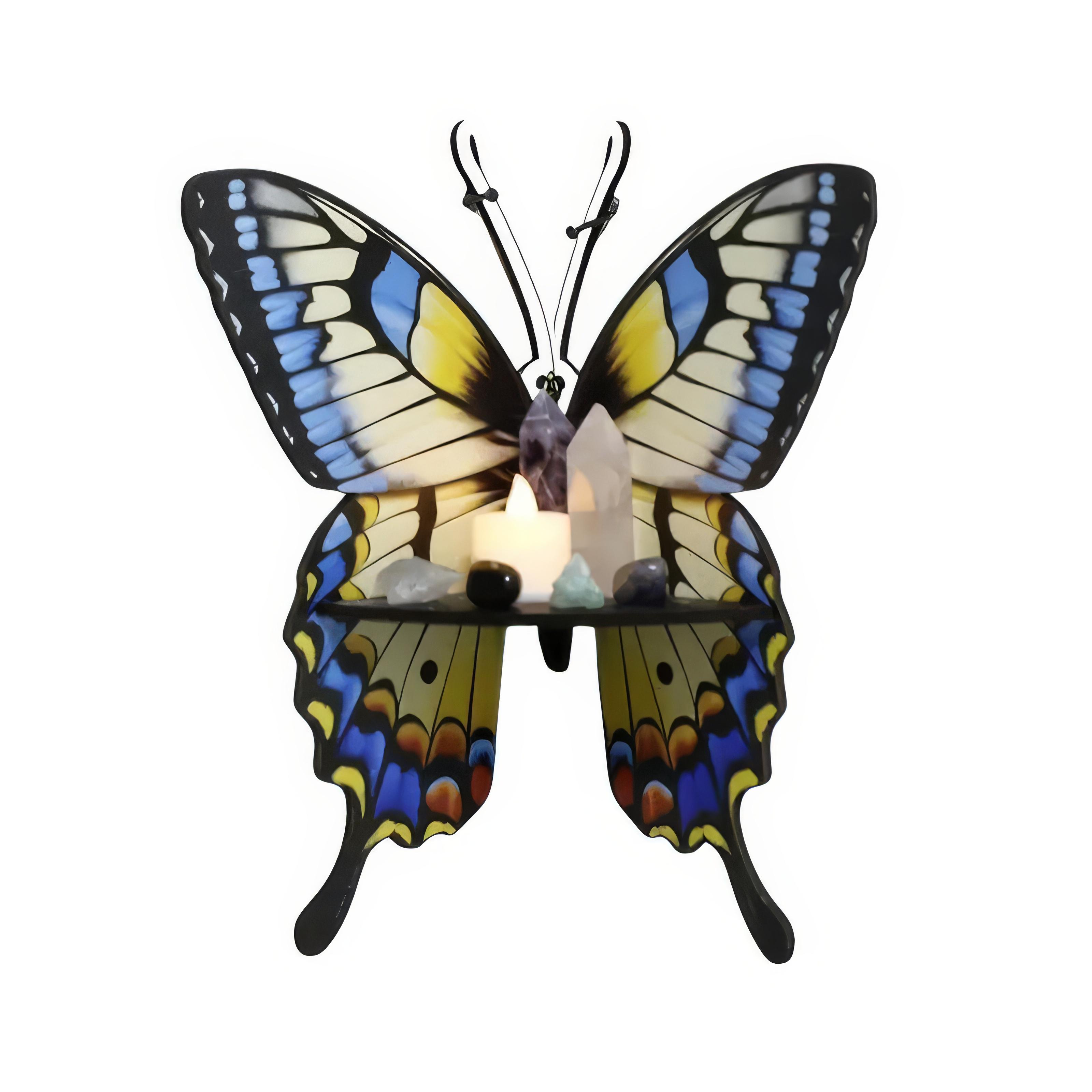 Полка декоративная деревянная Бабочка type F 23х25 см