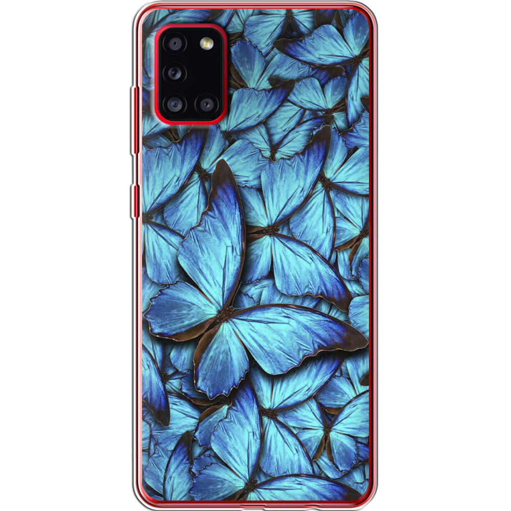 Чехол Boxface Samsung A315 Galaxy A31 лазурные бабочки Прозрачный силикон (39470-up1550-39470)