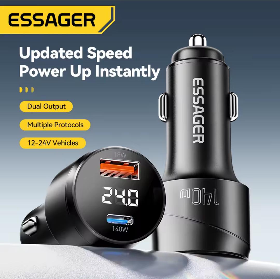 Зарядное устройство для автомобильного Essager 140W LED Metall (26818784) - фото 4 Зарядное устройство для автомобильного Essager 140W LED Metall (26818784) - фото 4