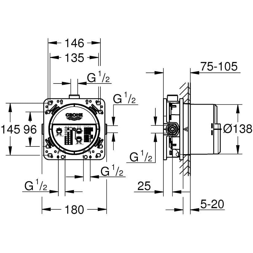 Прихована частина змішувача Grohe Rapido SmartBox 35600000 (111087) - фото 2