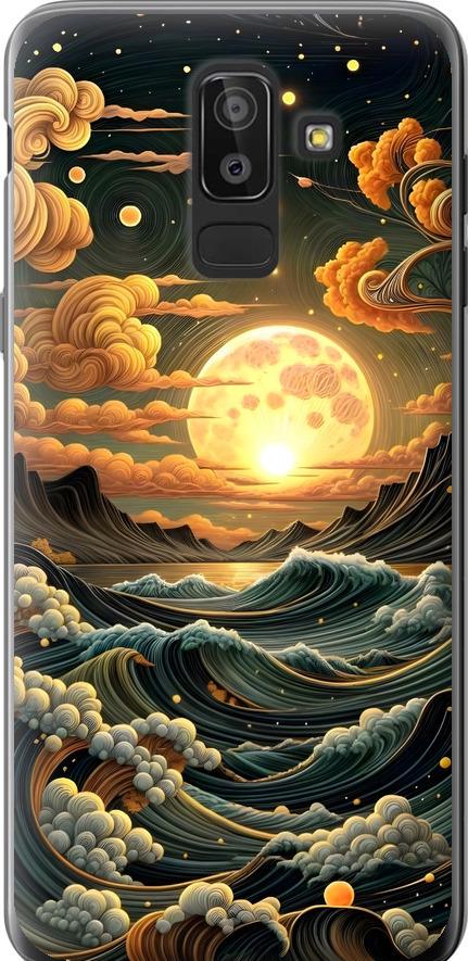 Чехол на Samsung Galaxy J8 2018 Арт волны (6332u-1511-42517)