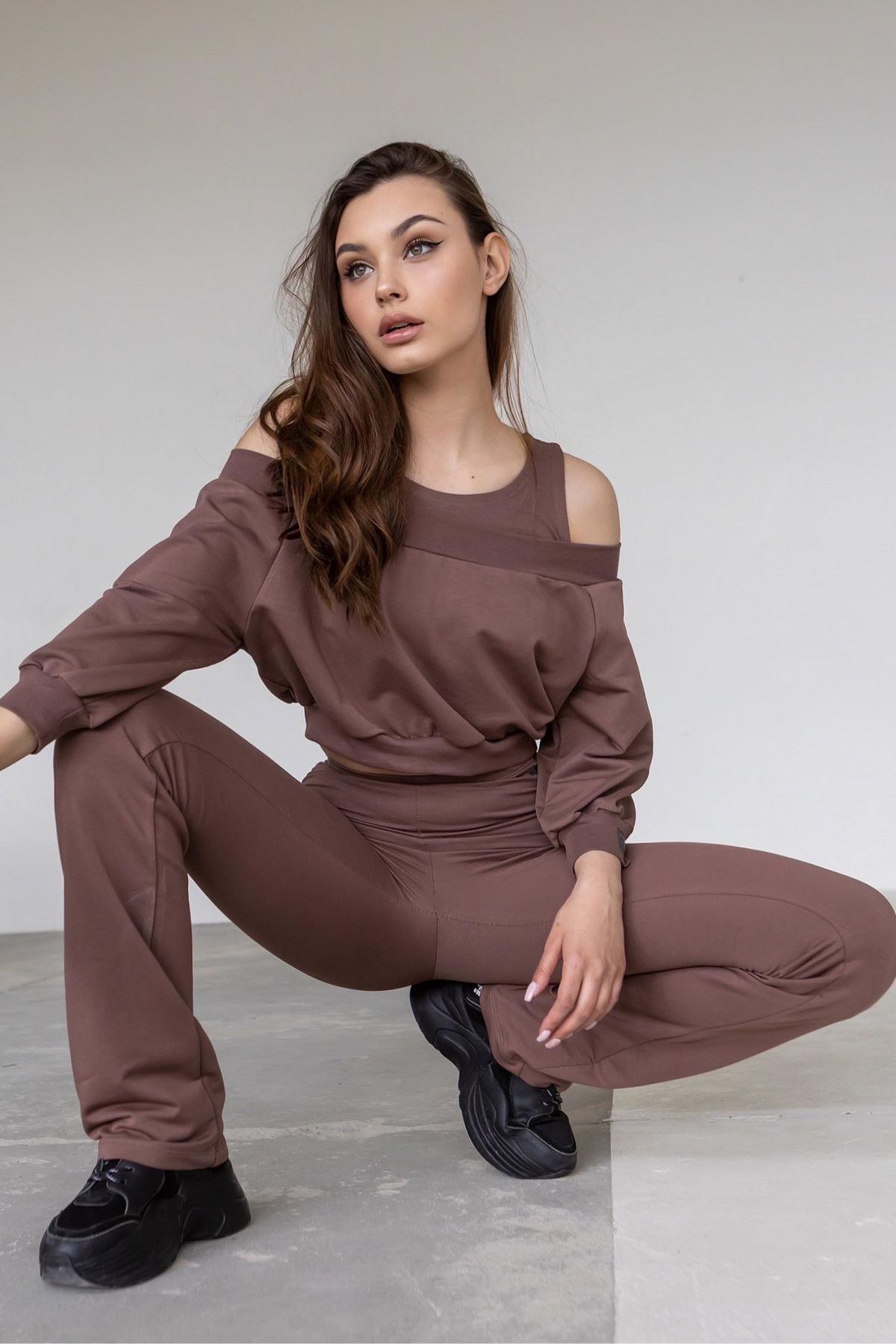 Штаны женские прямого кроя TOTALFIT L Какао (12322939) - фото 7