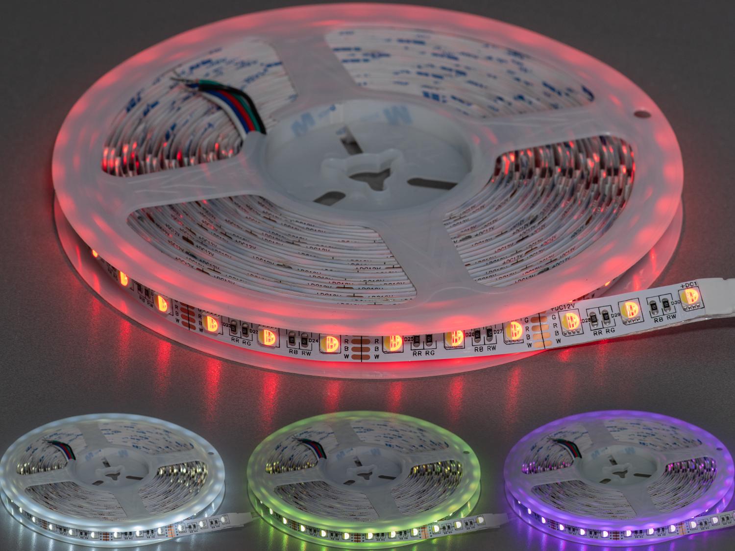 Світлодіодна стрічка 12 В 60 діодів на метр 10 мм RGB + Холодний білий (P12-5050-60-RGB+CW-20-10) - фото 3 Світлодіодна стрічка 12 В 60 діодів на метр 10 мм RGB + Холодний білий (P12-5050-60-RGB+CW-20-10) - фото 3