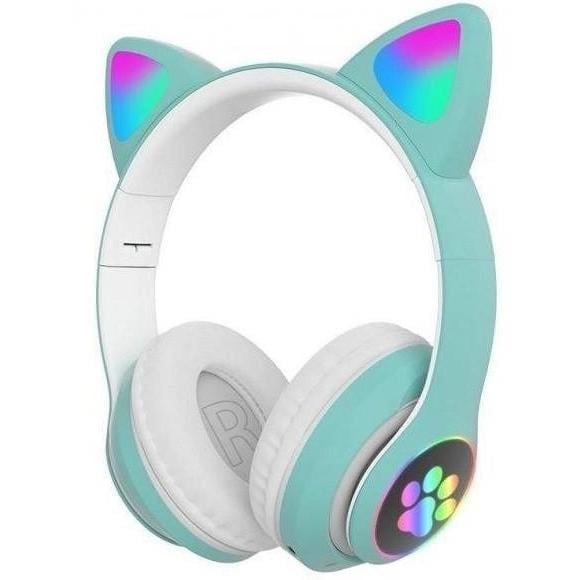 Наушники беспроводные Cat Ear VZV-23M Bluetooth с подсветкой Мятный (373076)