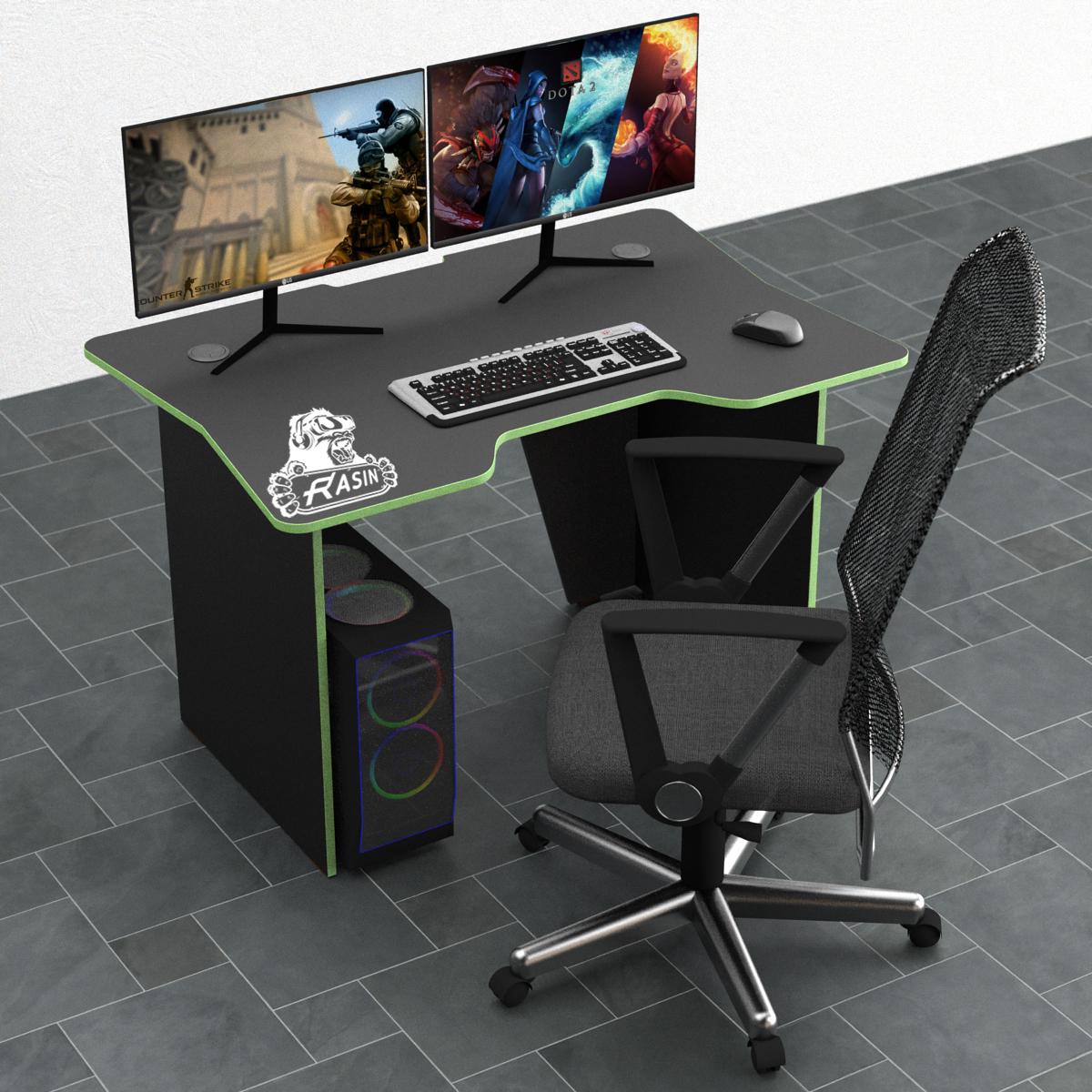 Геймерський стіл Тіса-меблі Rasin RS-8 120х80х75 см Чорний/Зелений Геймерський стіл Тіса-меблі Rasin RS-8 120х80х75 см Чорний/Зелений