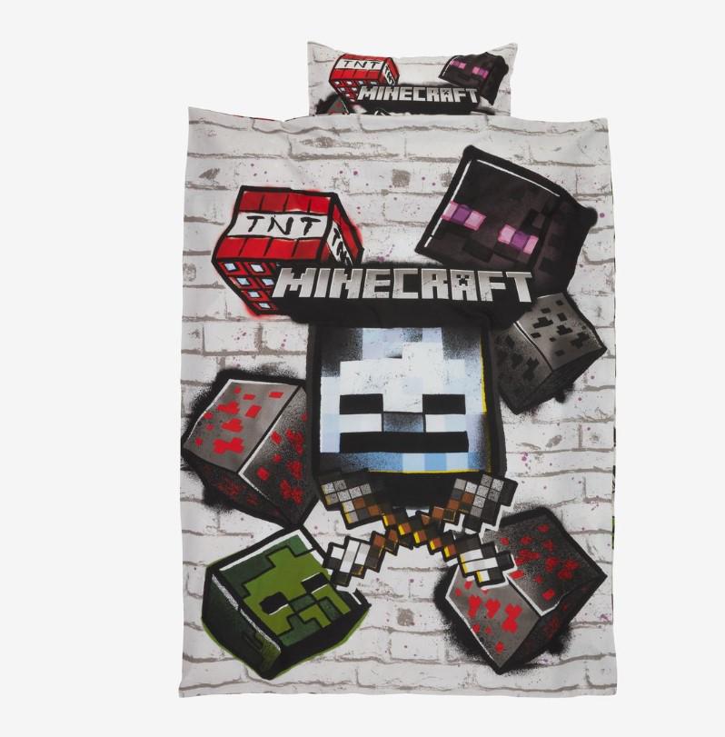 Комплект постільної білизни Minecraft 140x200 см Сірий (0cd15482)