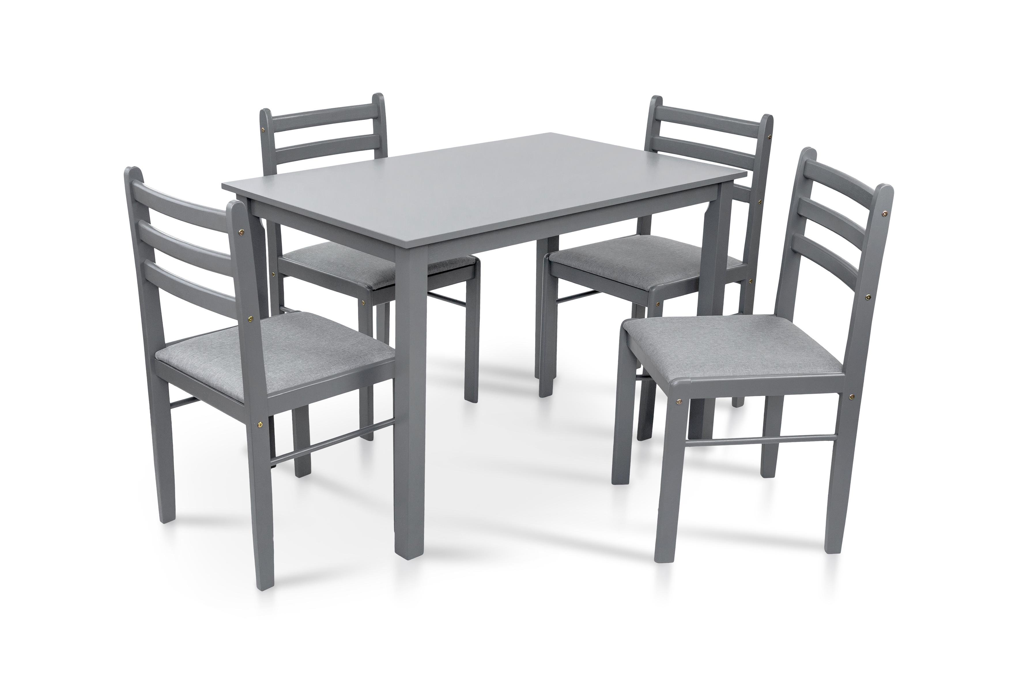 Комплект кухонний JERSIE стіл і 4 стільці Сірий - фото 6