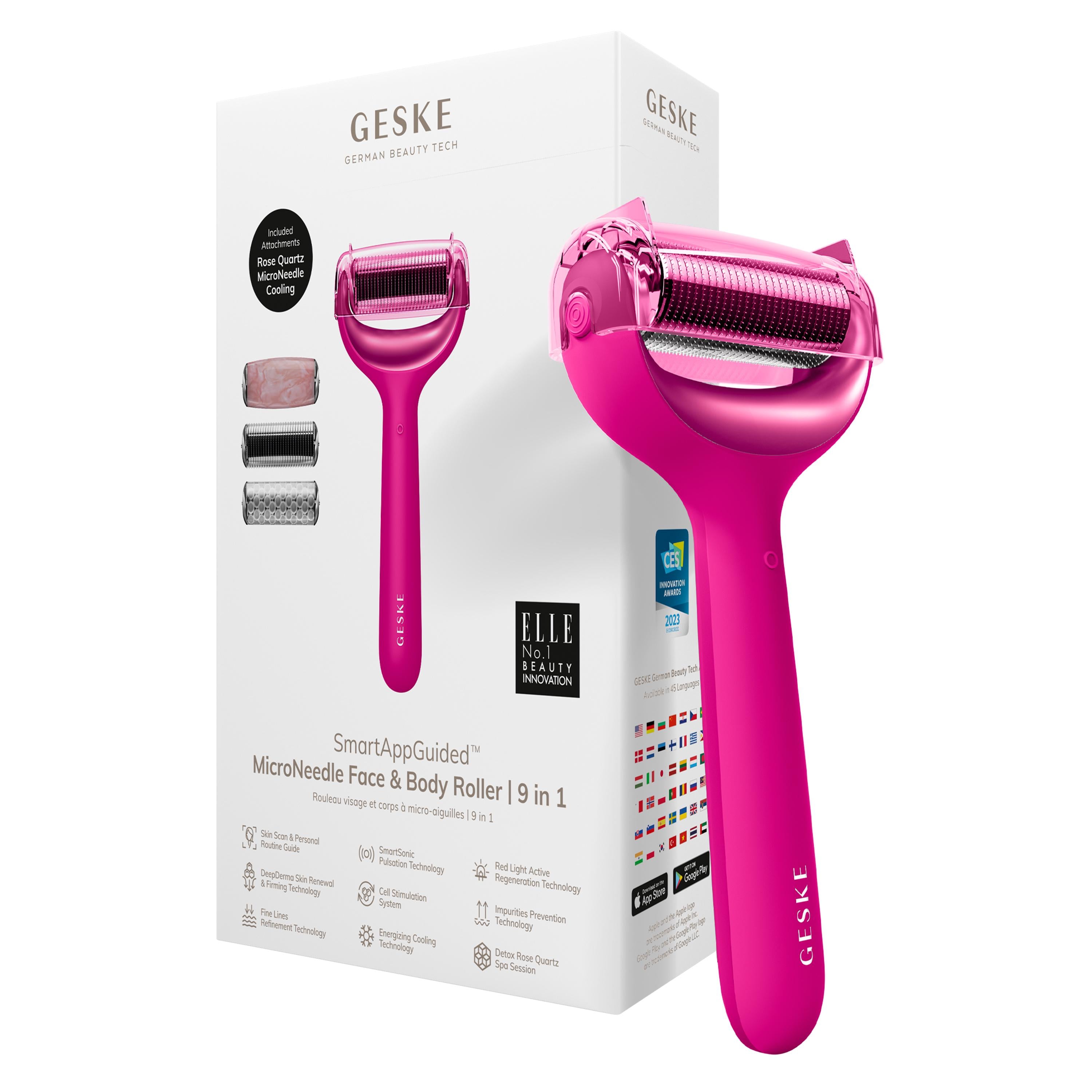 Роллер для игловой мезотерапии лица и тела GESKE MicroNeedle Face&Body Roller 9в1 Magenta (HB0209)