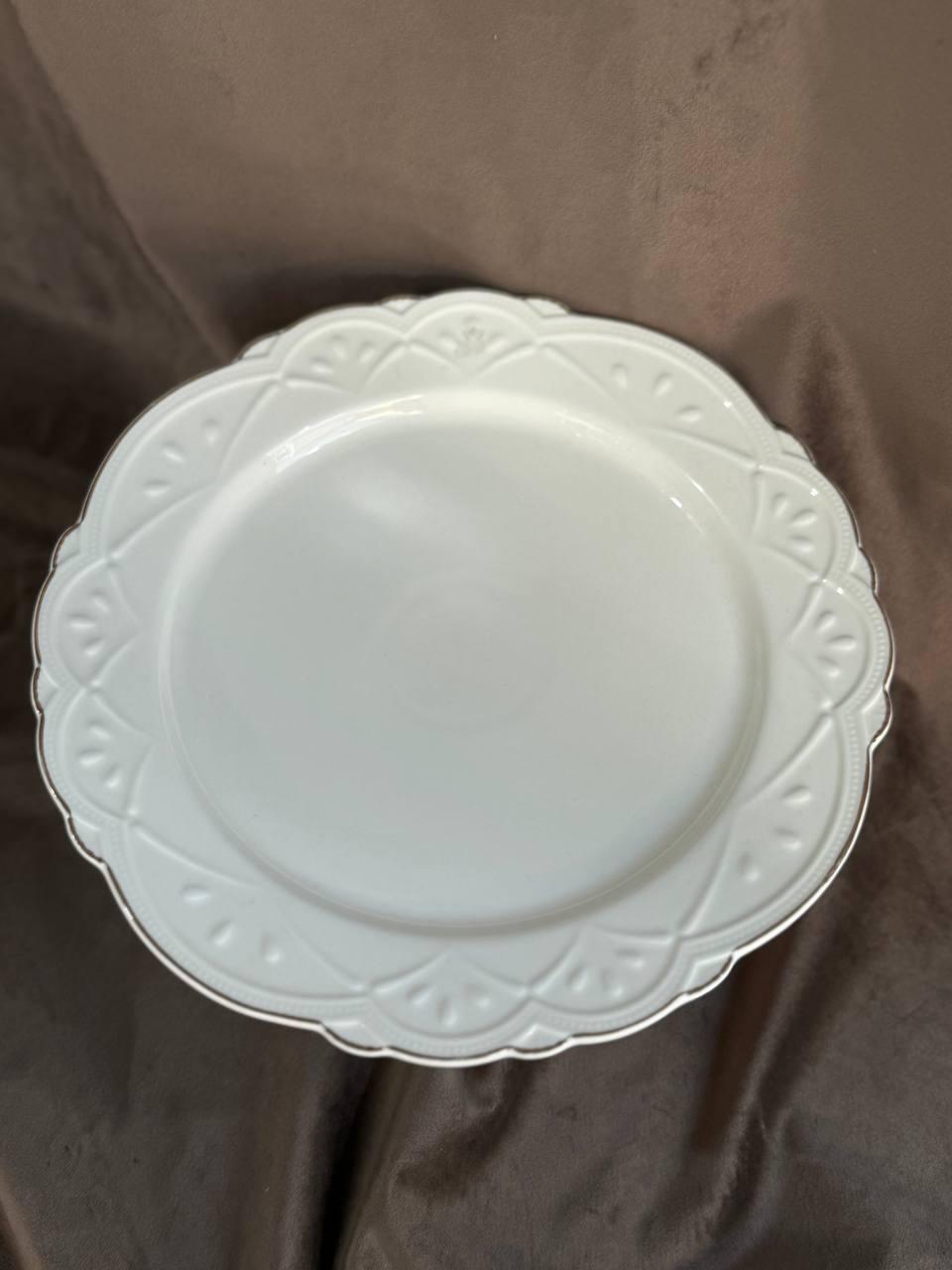 Блюдо сервірувальне керамічне YIWU HP-20-22 на ніжці 30 см Білий (HP-20-22) - фото 2